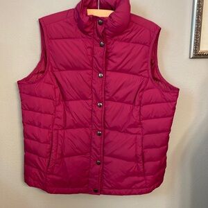 Lands End Snap Closure Raspberry Pink Down Puffer Vest Sz PM